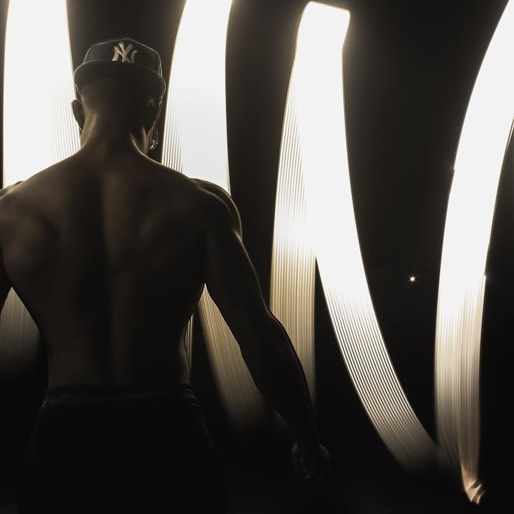 Weight training area with free weights and machines